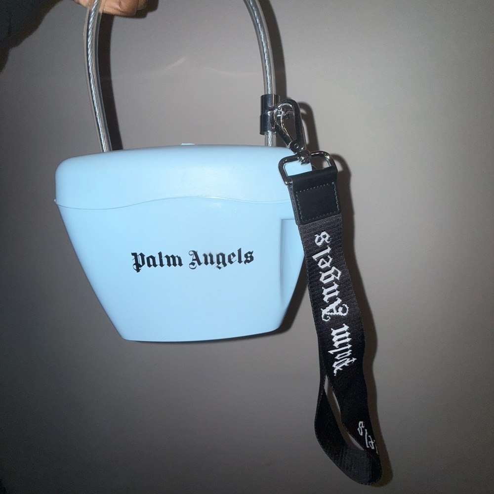 Palm Angels Light Blue Handbag with Strap